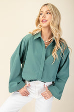 Teal Oversized Button Up Shirt