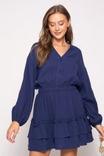 Navy Boho Pumpkin Patch Tiered Dress