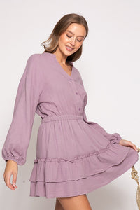 Dusty Orchid Boho Pumpkin Patch Tiered Dress