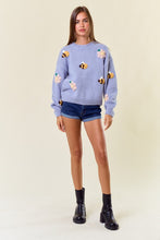 Pastel Blue Bee Knit Sweater