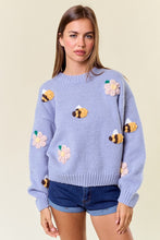 Pastel Blue Bee Knit Sweater