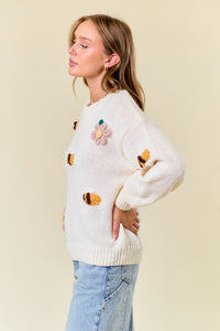 Ivory Bee Knit Sweater