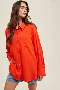 Poppy Linen Oversized Button-Up Shirt