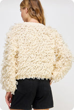 Cream Knitted Fringe Shaggy Sweater