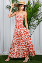 Rust Aztec Printed Maxi Dress