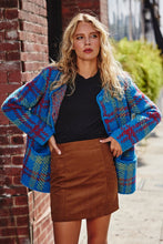 Blue Check Playful Check Cardigan And Skirt Set