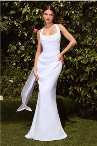 Off White Versitile Tie Chiffon Bridal Dress