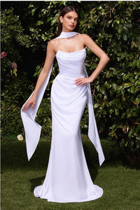 Off White Versitile Tie Chiffon Bridal Dress