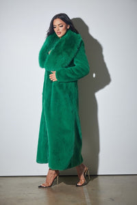 Green Luxe Fur Maxi Coat