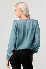 Skyblue Satin Draping Blouse