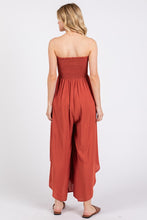 Lt Rust Smocked Detail Off Shoulder Jumpsuit