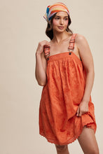 Coral Romantic Embroidered Overall Dress