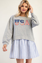 Glacier Grey USA Long Sleeve Striped Mini Dress