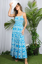 Blue Aztec Printed Maxi Dress