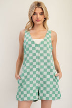 Evergreen Soft Washed Checker Print Romper