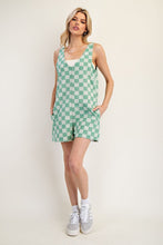 Evergreen Soft Washed Checker Print Romper