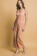 Clay Linen Halter Neck Jumpsuit