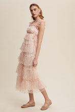 Mute Pink Delicate Floral Embroidered Lace Maxi Dress