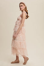 Mute Pink Delicate Floral Embroidered Lace Maxi Dress