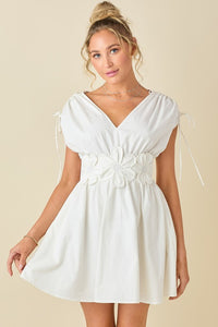 Ivory Double v neck dropped shoulder dress