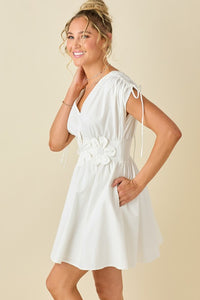 Ivory Double v neck dropped shoulder dress