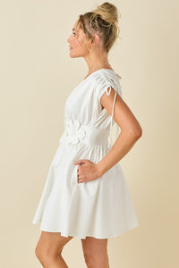 Ivory Double v neck dropped shoulder dress