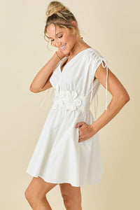 Ivory Double v neck dropped shoulder dress