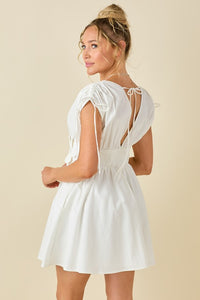 Ivory Double v neck dropped shoulder dress