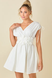 Ivory Double v neck dropped shoulder dress