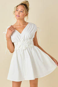 Ivory Double v neck dropped shoulder dress