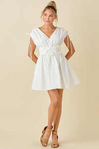 Ivory Double v neck dropped shoulder dress