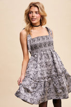 Charcoal Smocked Tie-Strap Mini Dress