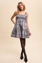 Charcoal Smocked Tie-Strap Mini Dress