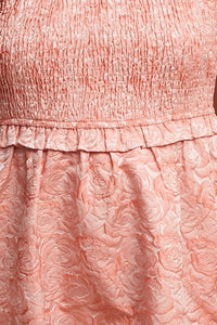 Peach Smocked Tie-Strap Mini Dress