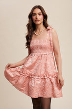 Peach Smocked Tie-Strap Mini Dress