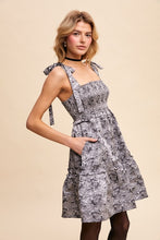 Charcoal Smocked Tie-Strap Mini Dress