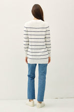 Indigo Striped Cotton Slub Cardigan