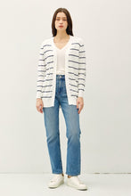 Indigo Striped Cotton Slub Cardigan