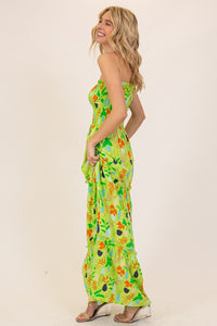 Chartreuse Combo Vibrant Print Smocked Top Sundress