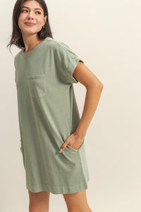 Sage Green Unwind In Style T Shirt Mini Dress