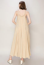 Beige Love Frill A-Line Maxi Dress