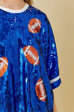 Royal Blue Game day Sequin Foot Ball Flocking Crop Top