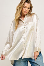 Beige Crinkle satin button down shirts