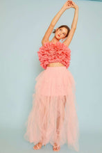 Coral Side Zipper Tier Ruffle Tube Top