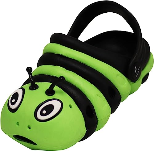 Lime/Black Toddler Boy Caterpillar Clog