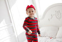 Red Kids Colorful Striped Pajamas Set