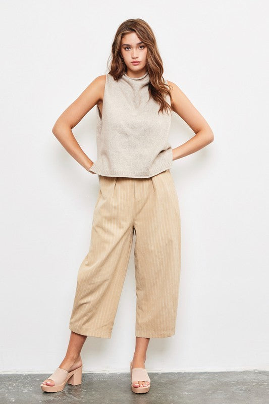 Beige Wide Trousers