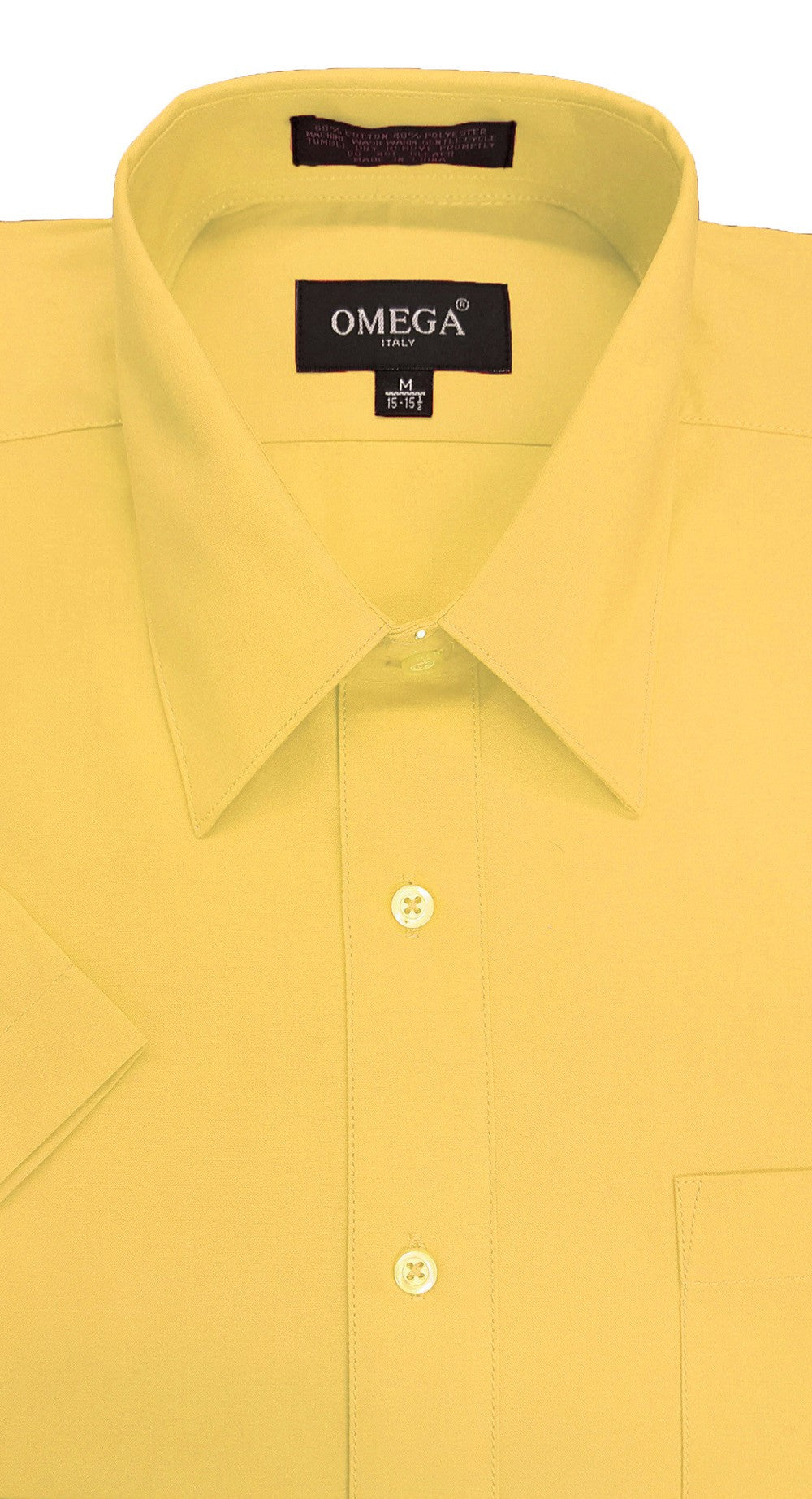 Omega Yellow Short Sleeve Dress Shirt