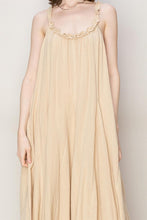 Beige Love Frill A-Line Maxi Dress