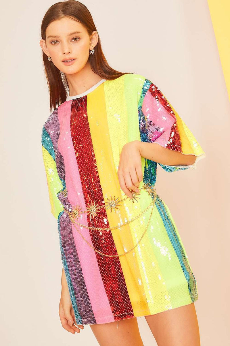 Zara rainbow sequin outlet dress